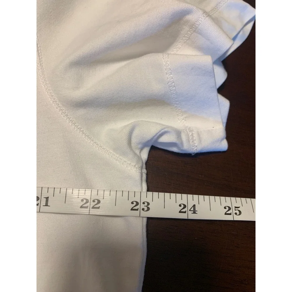 Banana Republic White Henley 100% Supima Cotton Short Sleeve Pocket Polo Shirt L